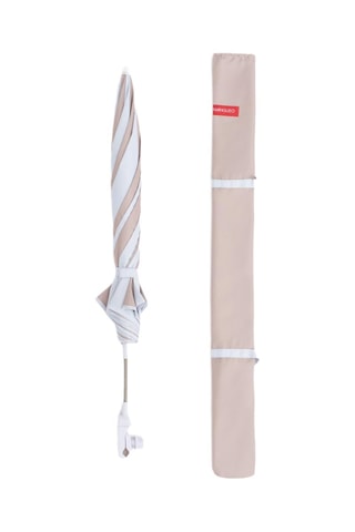 Chaise et parasol protection UV UPF 50+ - Beige - 110 x 110 x 91 cm