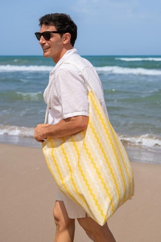 Pufe de praia - Amarelo - Em tecido de poliéster