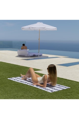 Toalha para rede de descanso - 180 x 76,5 cm - Azul e branco