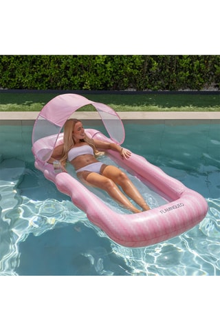 Colchão de piscina insuflável com toldo - 98 x 190 x 17 cm