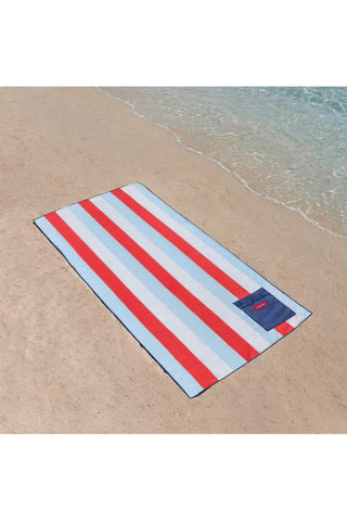 Toalha de banho - Azul - 75 x 150 cm - Branco, azul e vermelho