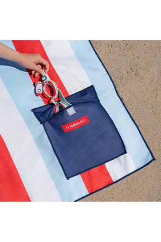 Toalha de banho - Azul - 75 x 150 cm - Branco, azul e vermelho