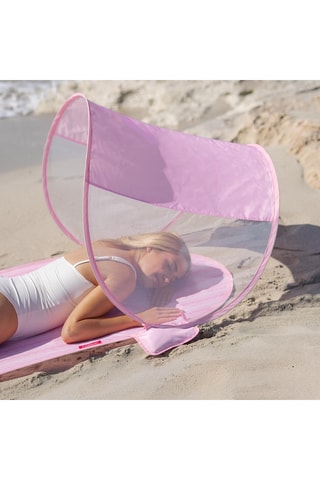 Toalha de praia com toldo - Rosa - 78 x 165 x 60 cm - Rosa