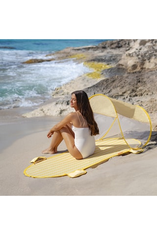 Toalha de praia com toldo - Amarelo - 78 x 165 x 60 cm - Amarelo