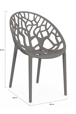 4 chaises de jardin Mira - 56 x 82 x 59 cm