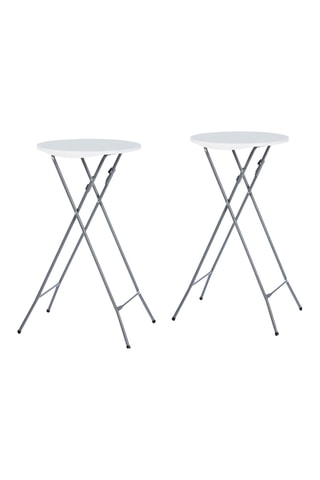 2 tables hautes pliables avec housse - 128 x 6,5 x 60 cm