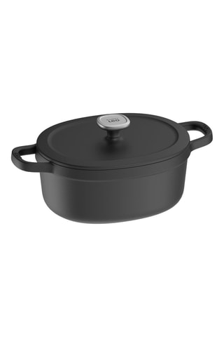 Cocotte ovale en fonte d’acier émaillée Graphite - 27 x 22 cm - 4,80 l