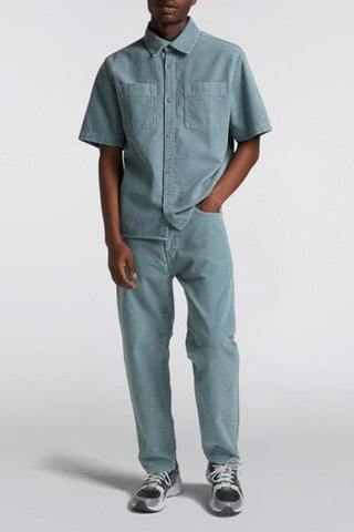 Pantalón regular fit de pana - Gris claro