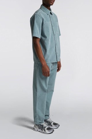 Pantalón regular fit de pana - Gris claro