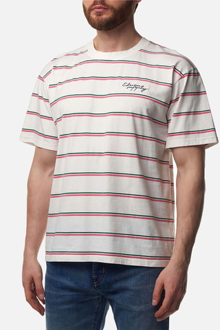 Camiseta regular fit - Blanco y rosa