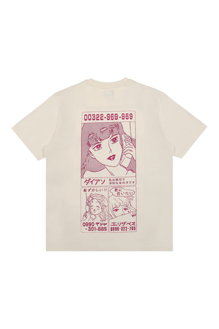 Camiseta regular fit Phone Love - Blanco