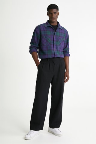 Camisa regular fit - Violeta y verde