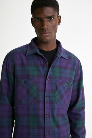 Camisa regular fit - Violeta y verde