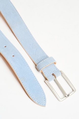 Cinturón de piel nobuk bovina - Azul claro