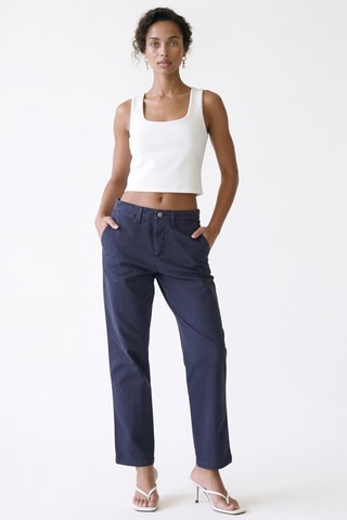 Pantalón chino relaxed fit - Azul marino