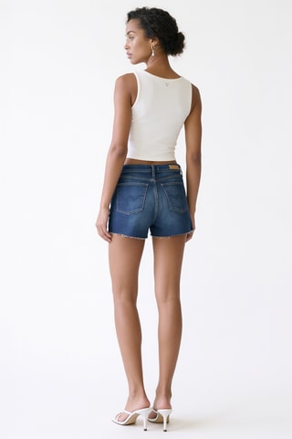 Short vaquero regular fit de tiro alto - Azul oscuro