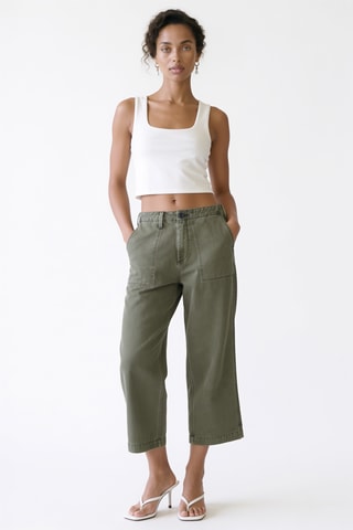 Pantalón wide leg - Verde oliva