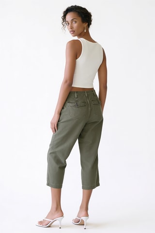 Pantalón wide leg - Verde oliva