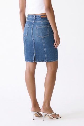 Falda midi vaquera - Azul claro