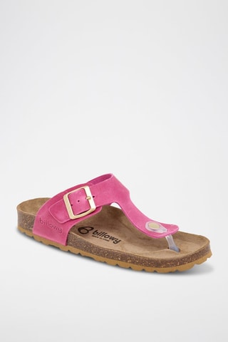 Infradito in pelle - Fucsia
