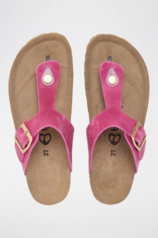 Infradito in pelle - Fucsia