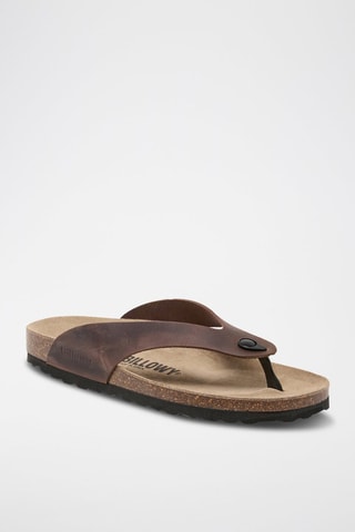 Infradito in pelle - Marrone