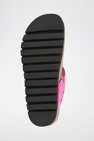 Infradito in pelle scamosciata - Fucsia