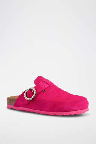 Sabot in pelle scamosciata - Fucsia