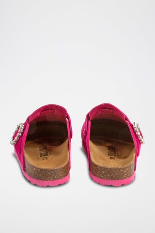 Sabot in pelle scamosciata - Fucsia