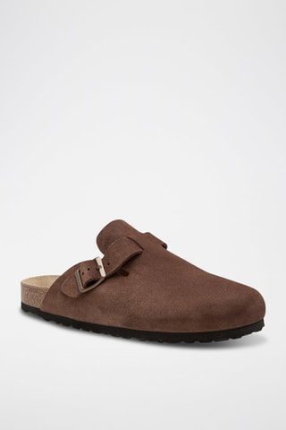 Sabot in pelle scamosciata - Marrone
