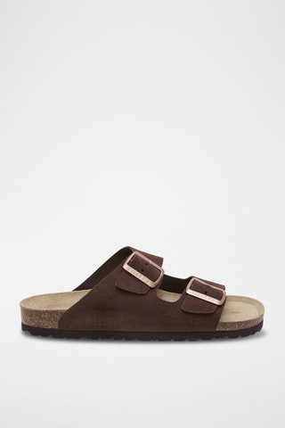 Ciabatte in pelle - Marrone scuro