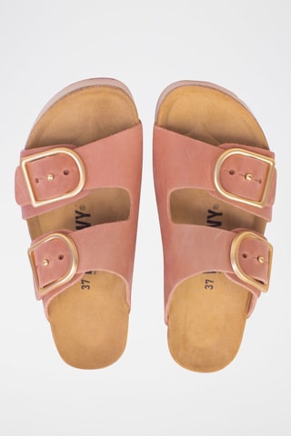Sandali platform in pelle scamosciata - Rosa