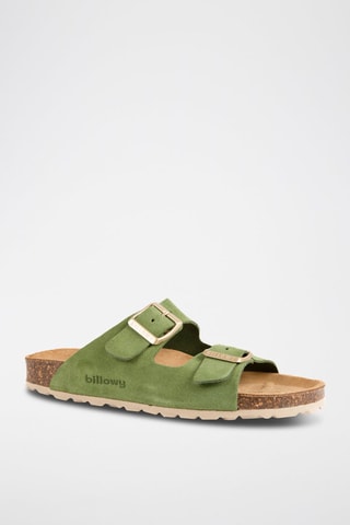 Ciabatte in pelle scamosciata - Kaki
