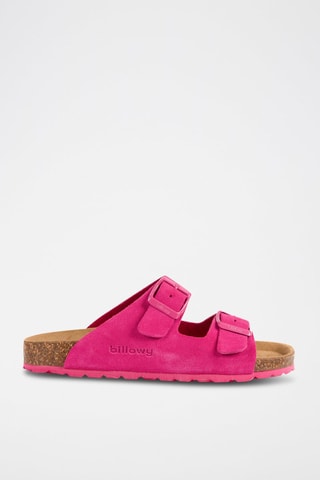 Ciabatte in pelle scamosciata - Fucsia