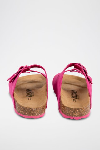 Ciabatte in pelle scamosciata - Fucsia