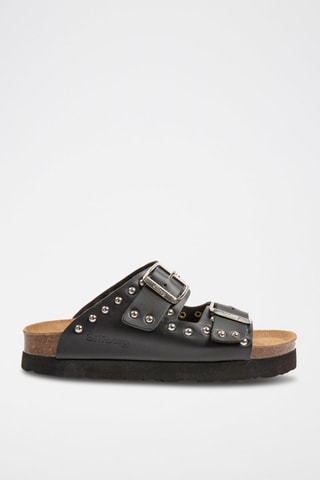 Sandali platform in pelle - Nero