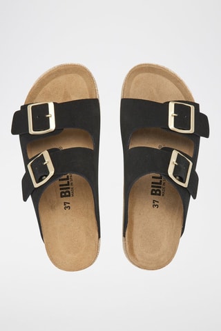 Sandali platform in pelle scamosciata - Nero
