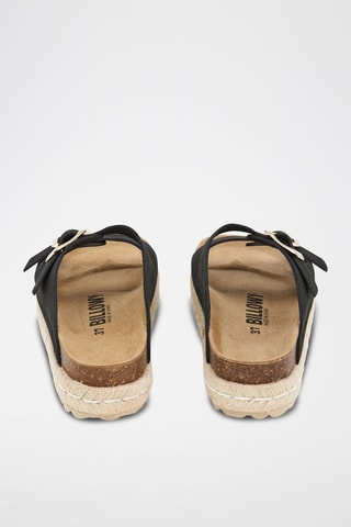 Sandali platform in pelle scamosciata - Nero