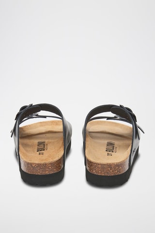 Sandali platform in pelle - Nero