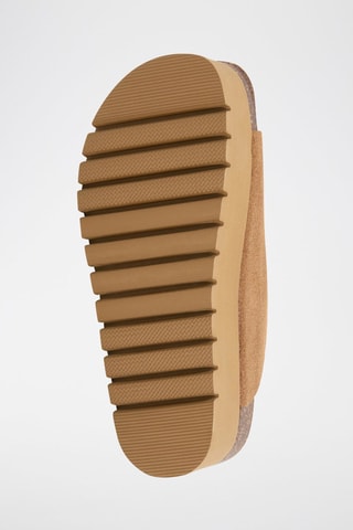 Ciabatte platform in pelle - Marrone