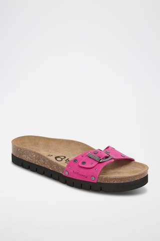 Ciabatte in pelle scamosciata - Fucsia