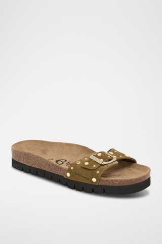 Ciabatte in pelle scamosciata - Kaki