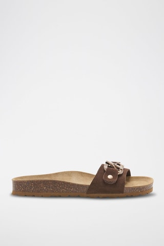 Ciabatte in pelle scamosciata Rosso - Marrone
