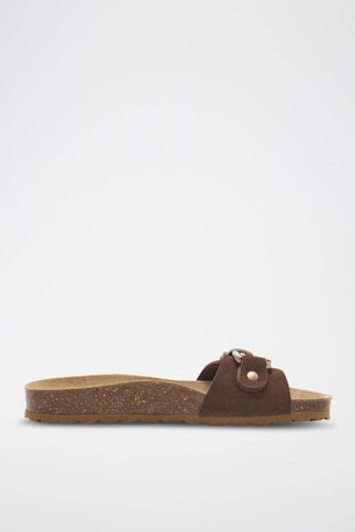 Ciabatte in pelle scamosciata Rosso - Marrone