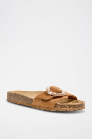 Ciabatte in pelle scamosciata - Cammello