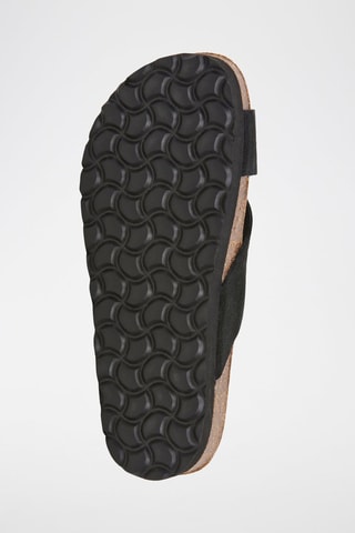 Sandali platform in pelle scamosciata - Nero