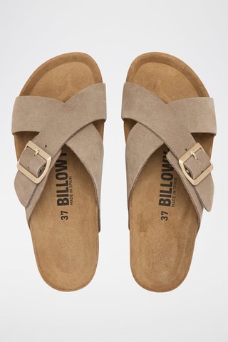 Sandali platform in pelle scamosciata - Beige