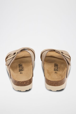Sandali platform in pelle scamosciata - Beige