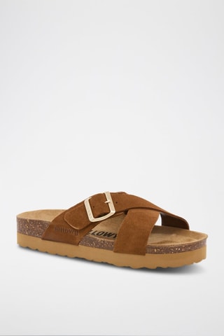 Sandali platform in pelle scamosciata - Marrone