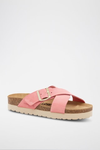 Sandali platform in pelle scamosciata - Rosa